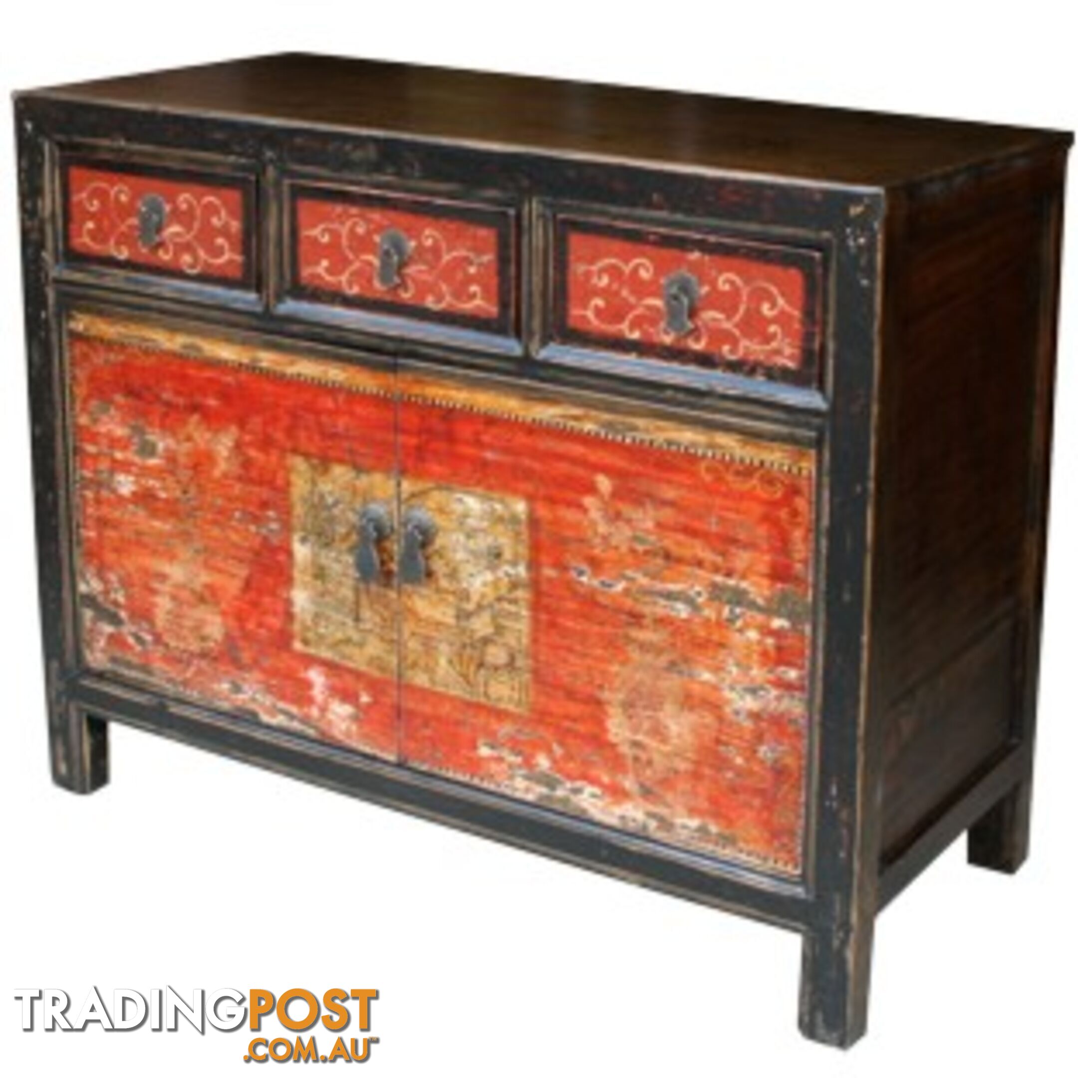 Original Mongolian Painted Sideboard