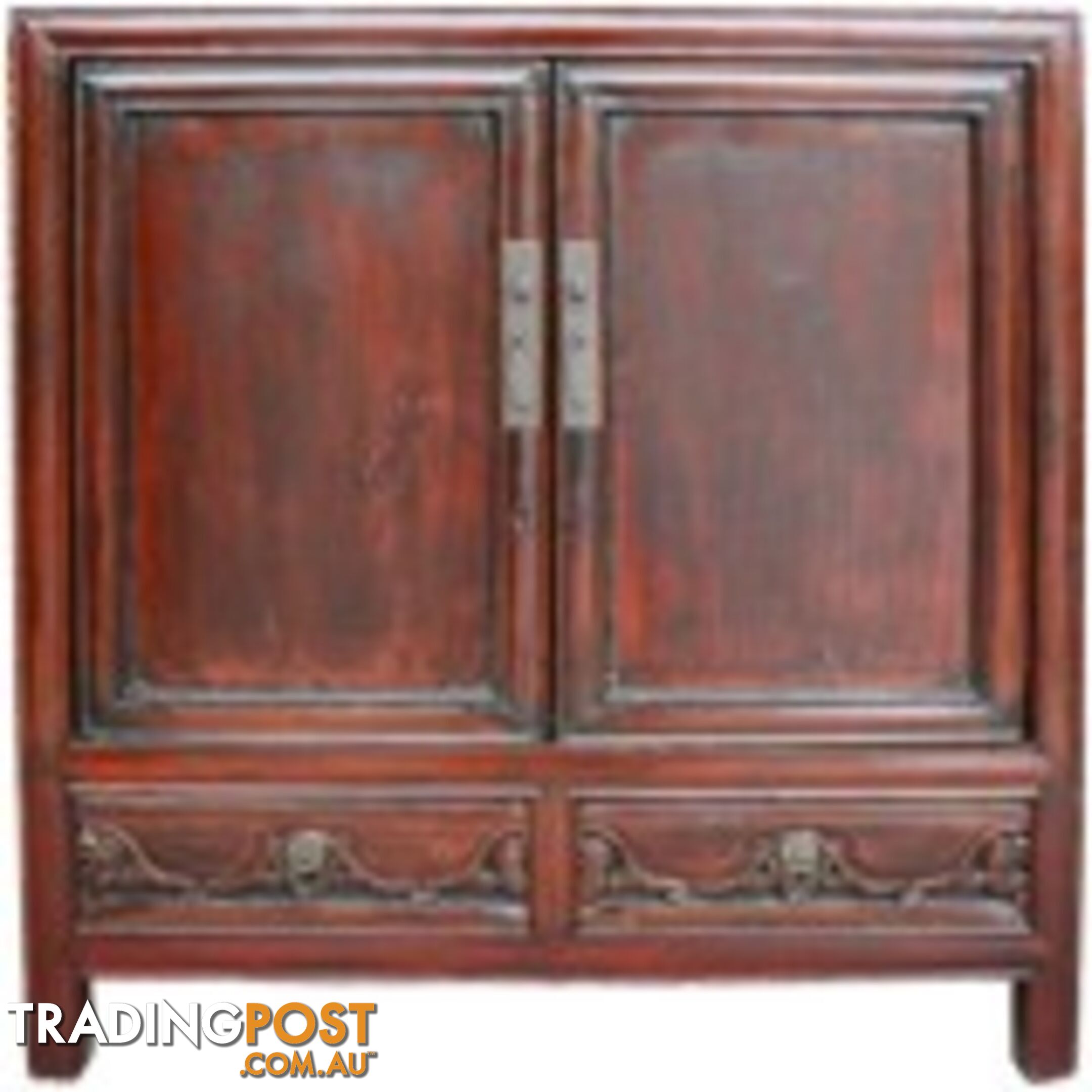 Chinese Antique Red Side Cabinet