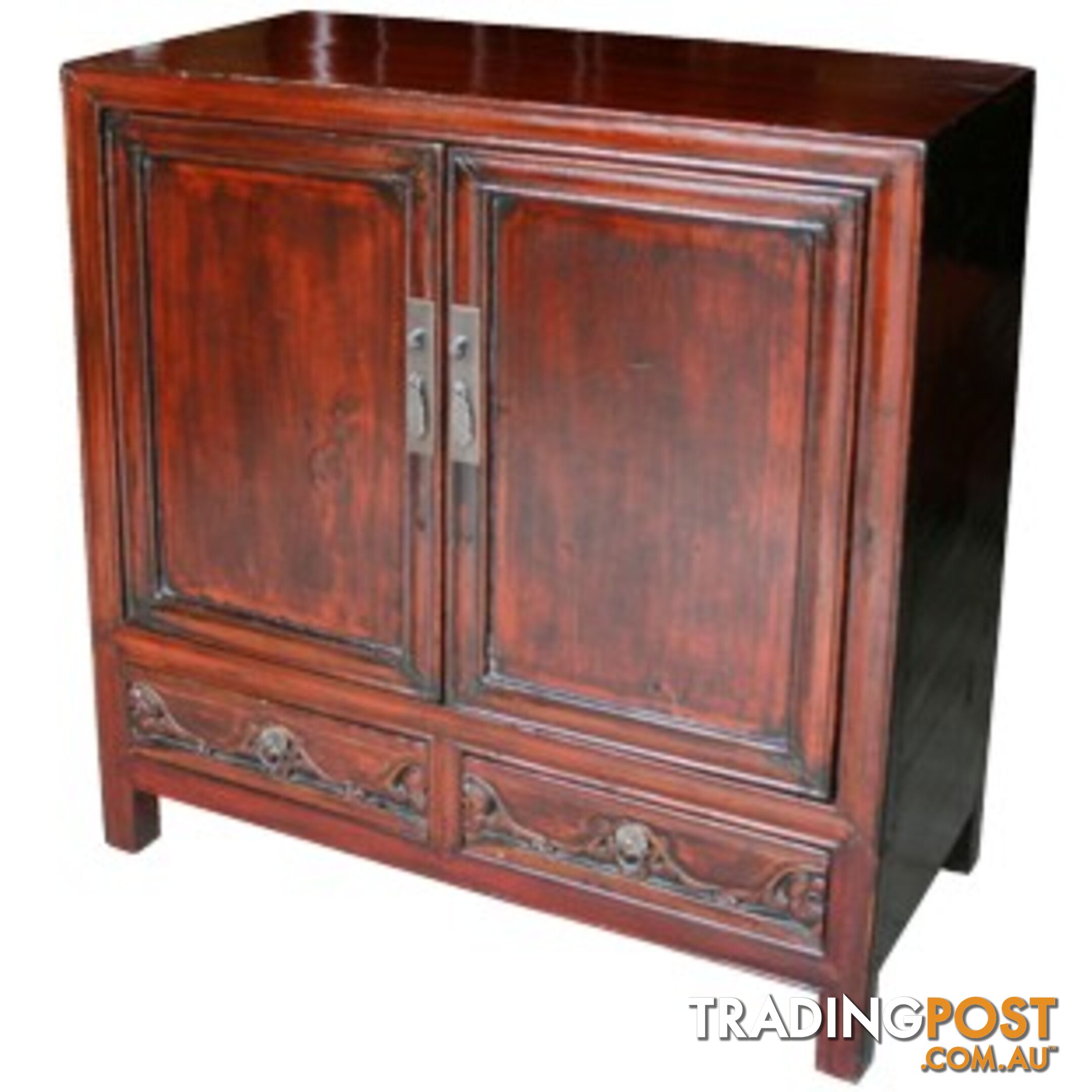 Chinese Antique Red Side Cabinet