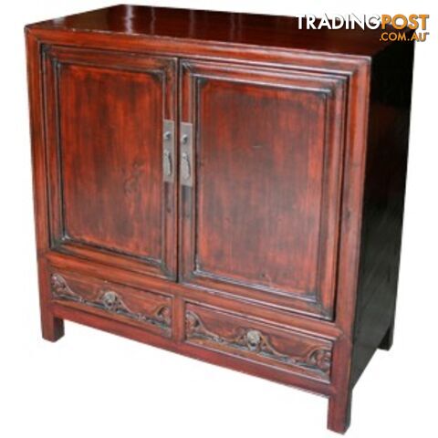 Chinese Antique Red Side Cabinet