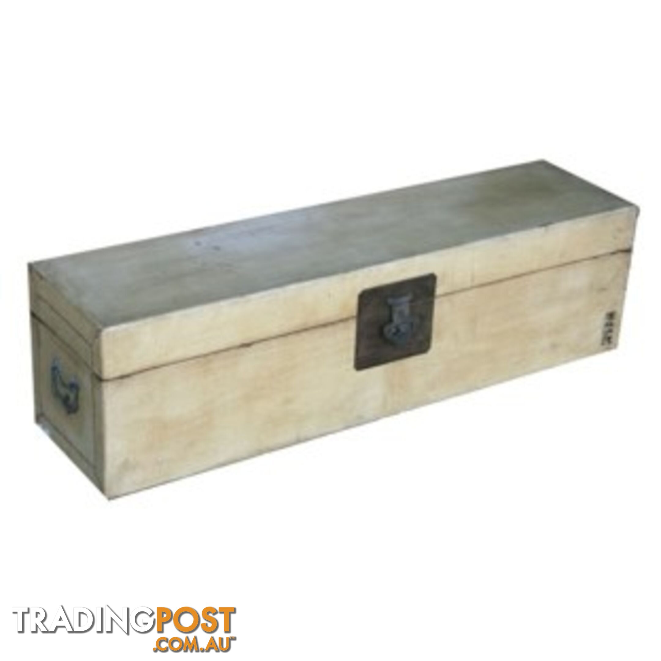 Beige Wide Leather Chest Trunk