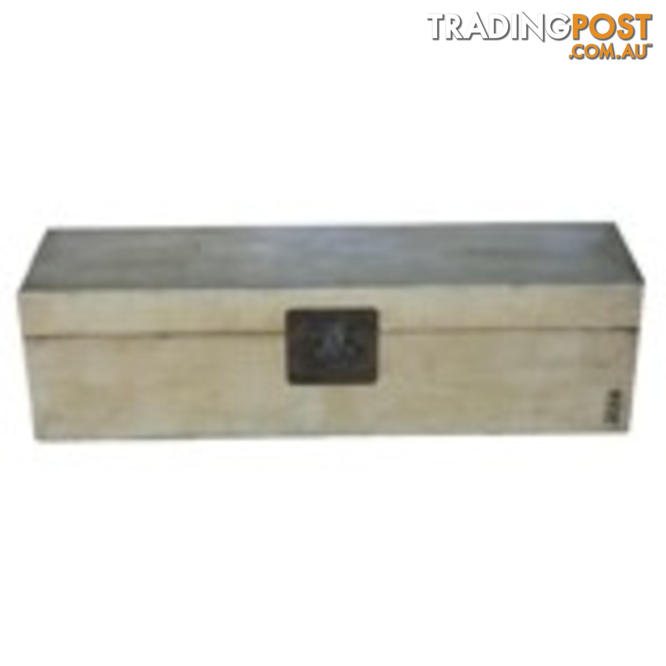 Beige Wide Leather Chest Trunk