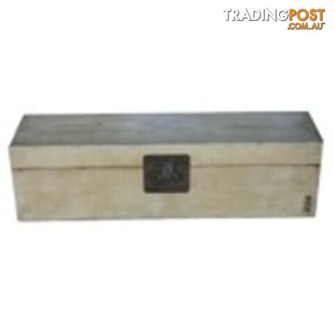 Beige Wide Leather Chest Trunk