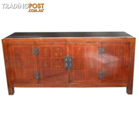 Red Painted Chinese Sideboard