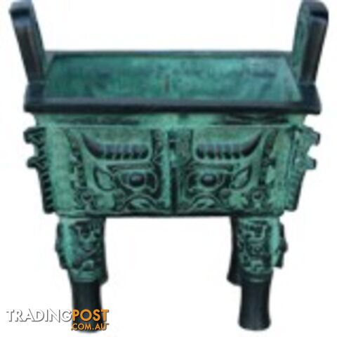 19cm Chinese Ancient Bronze Incense Burner Gluttonous Pattern
