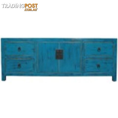 Blue Lacquered Low Sideboard