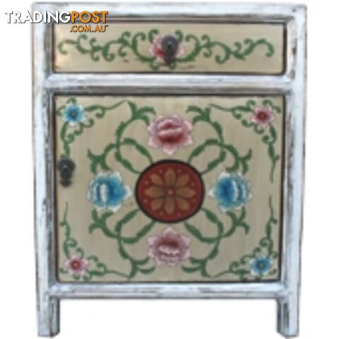 Tibetan Painted Bedside Table