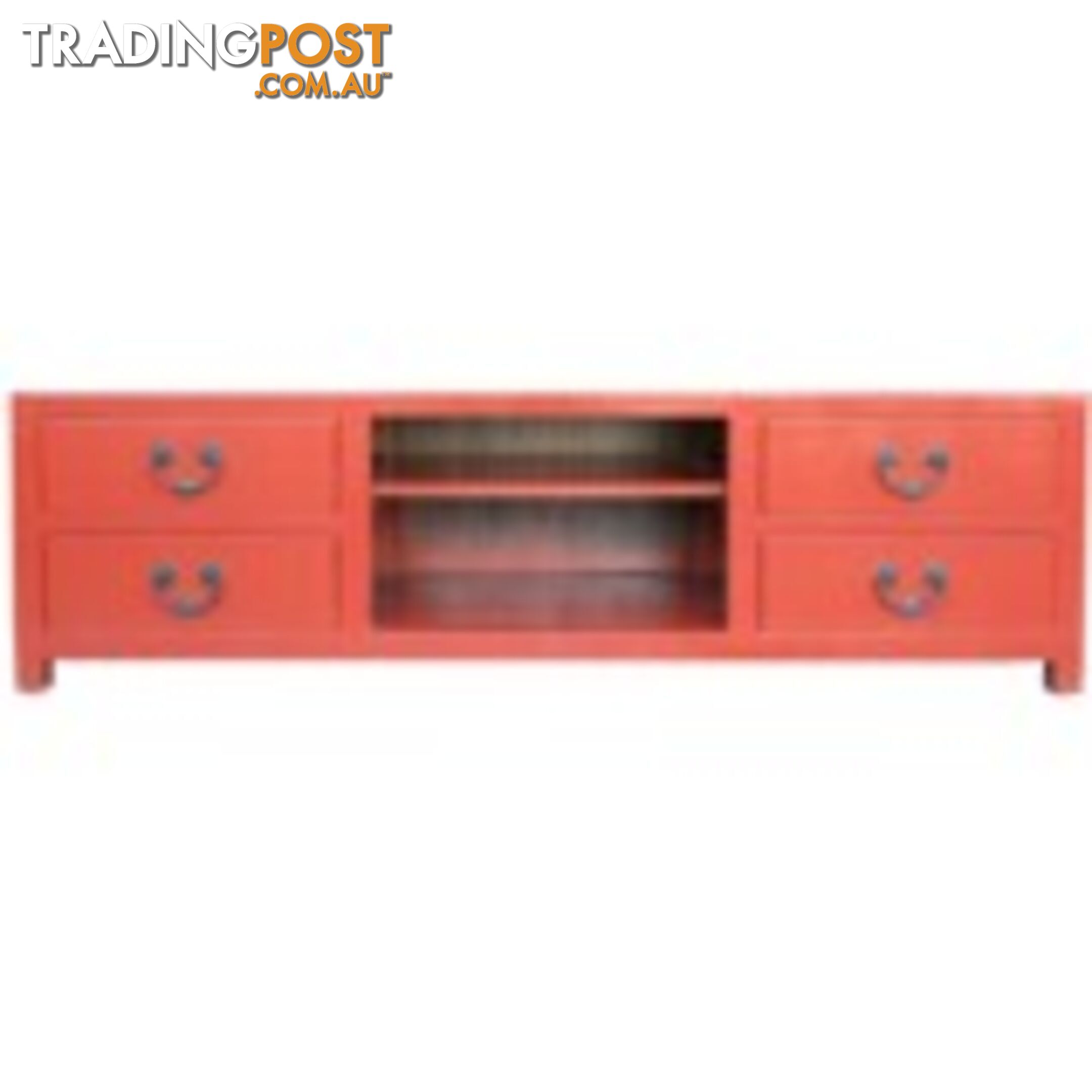 Red Low Chinese Sideboard TV Unit