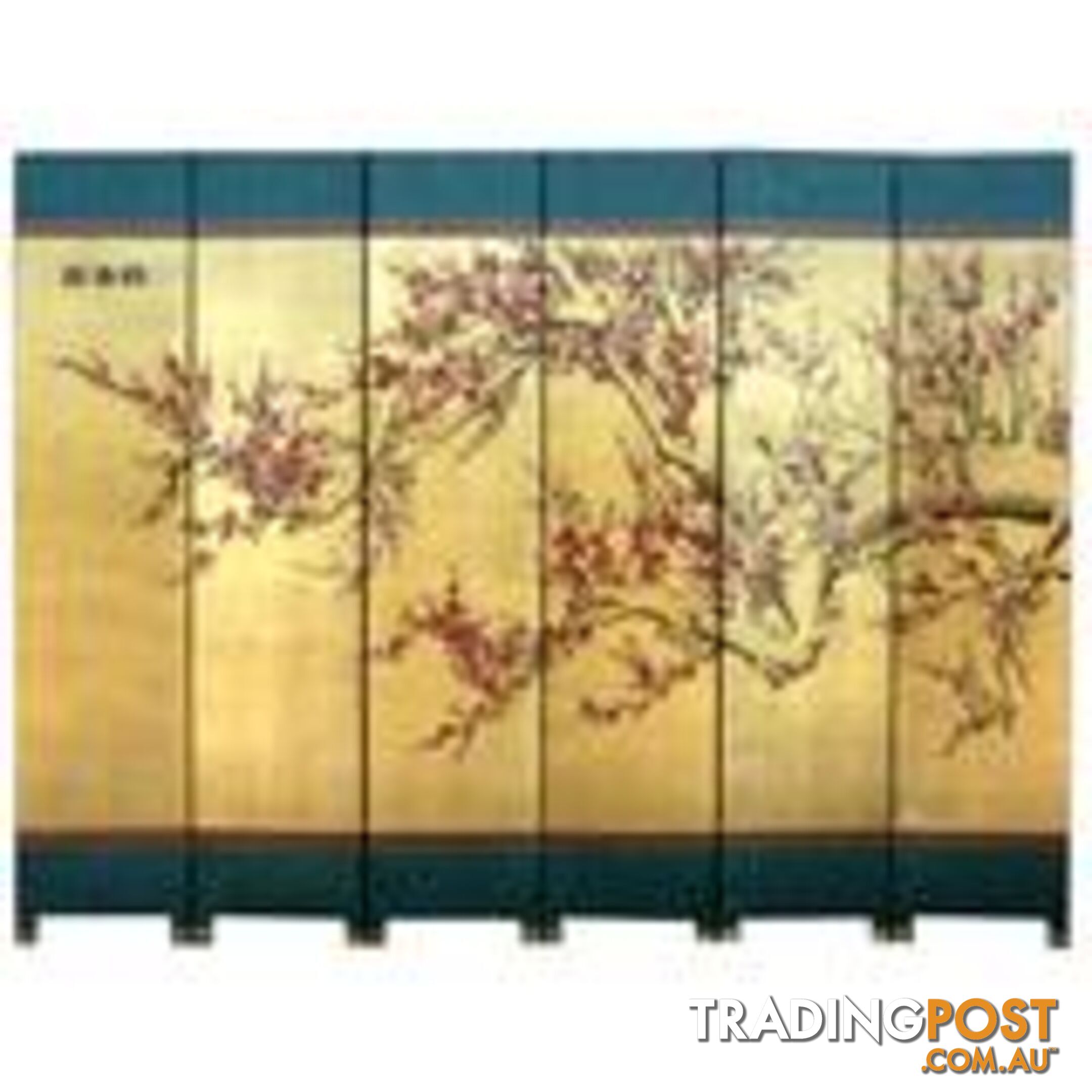 Gold Cherry Blossom Oriental Room Divider Screen