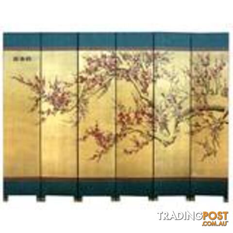 Gold Cherry Blossom Oriental Room Divider Screen