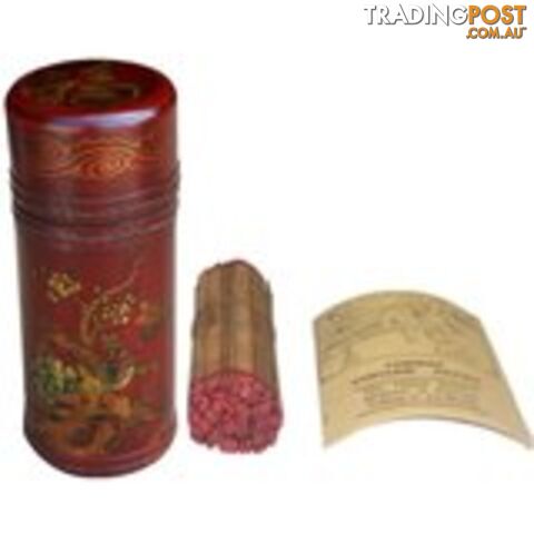 Buddhist Fortune Sticks in Red Painted Barrel Box