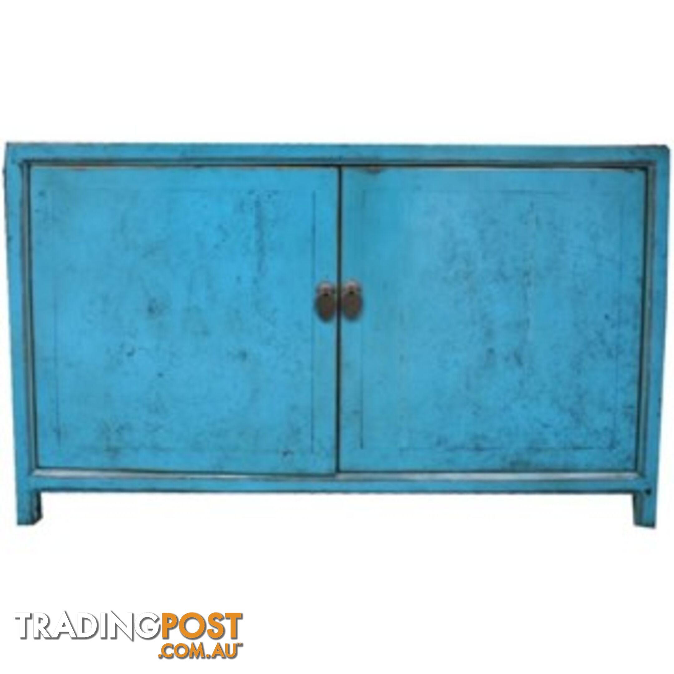 Blue Chinese Sideboard with Hidden Drawers