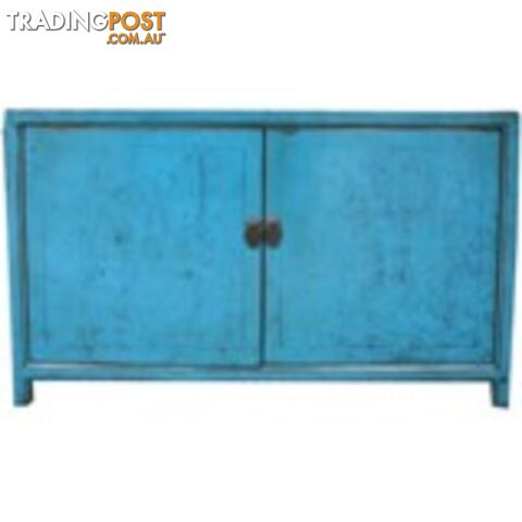 Blue Chinese Sideboard with Hidden Drawers