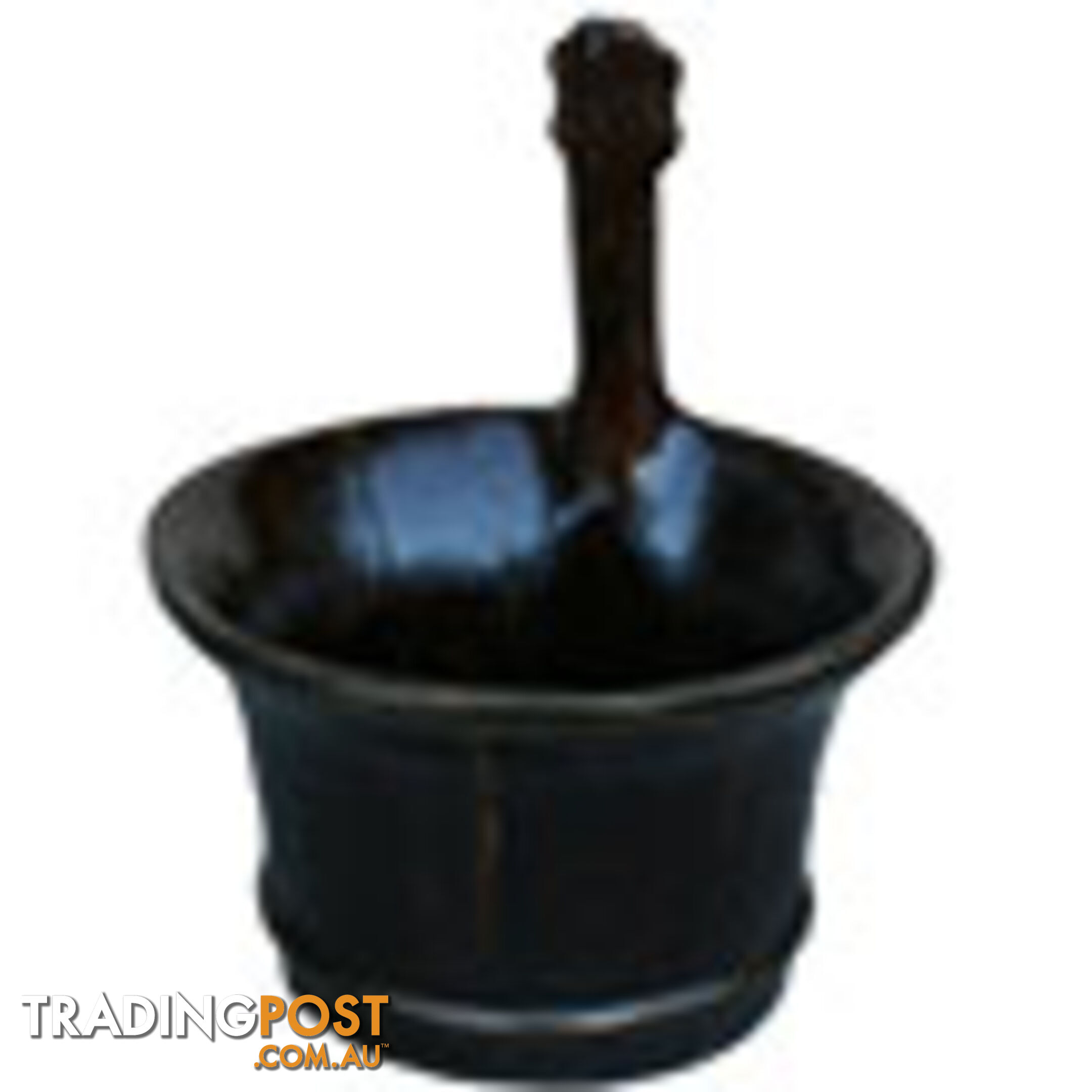 Brown Wood Water Bucket with Handle