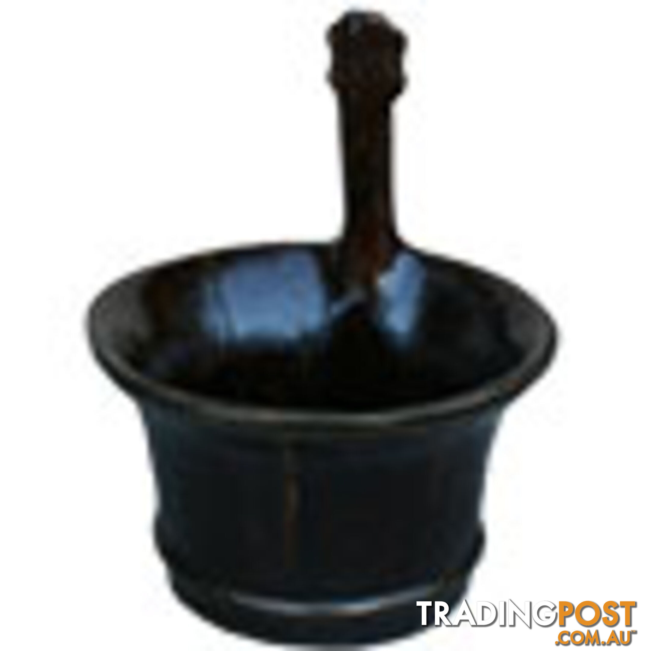 Brown Wood Water Bucket with Handle