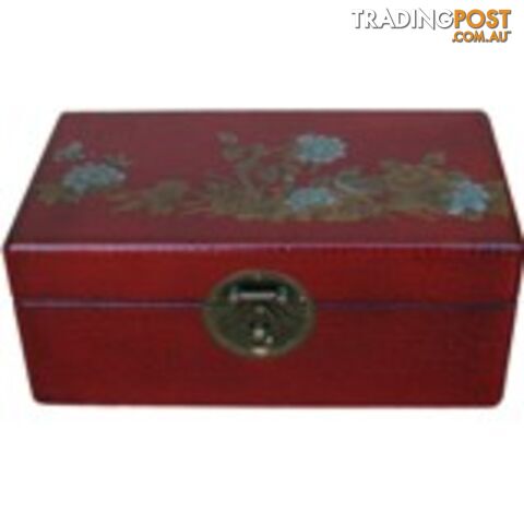 Red Flower Painted Chinese Decoration Box