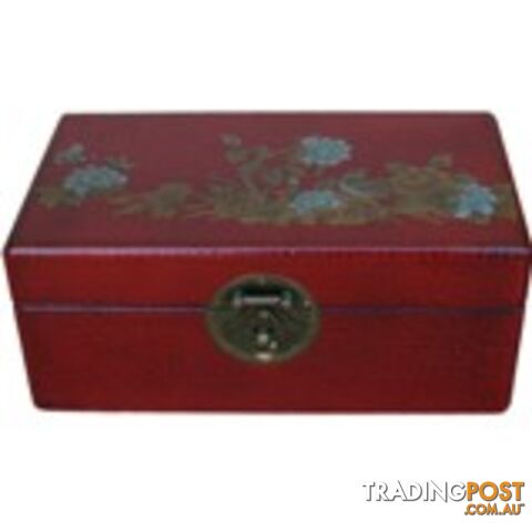 Red Flower Painted Chinese Decoration Box