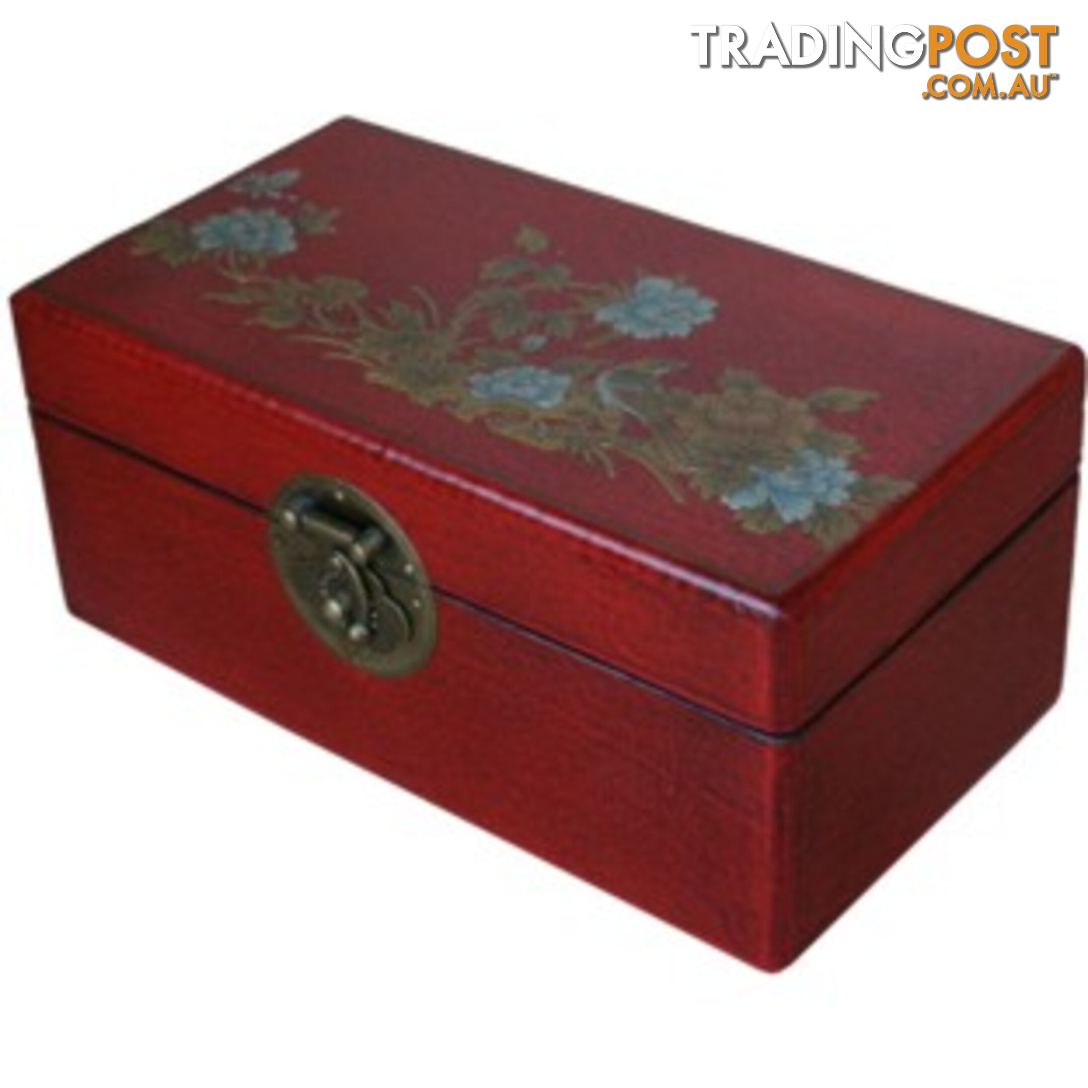 Red Flower Painted Chinese Decoration Box