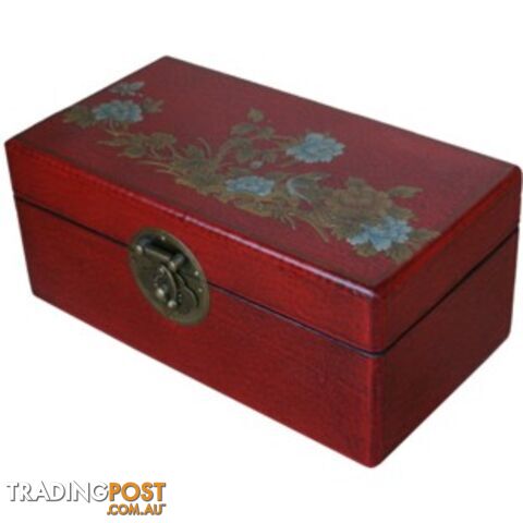 Red Flower Painted Chinese Decoration Box