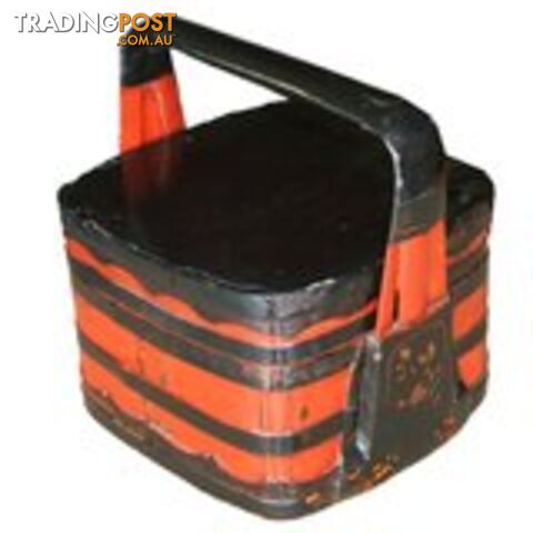 Black and Red Lacquer Chinese Food Box
