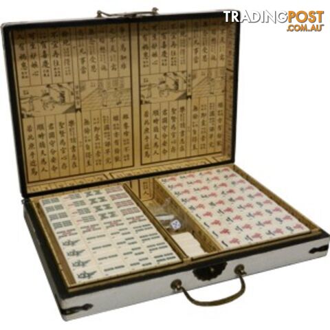 Large Mahjong Set in White Flora Painted Case - photo 2 of 2