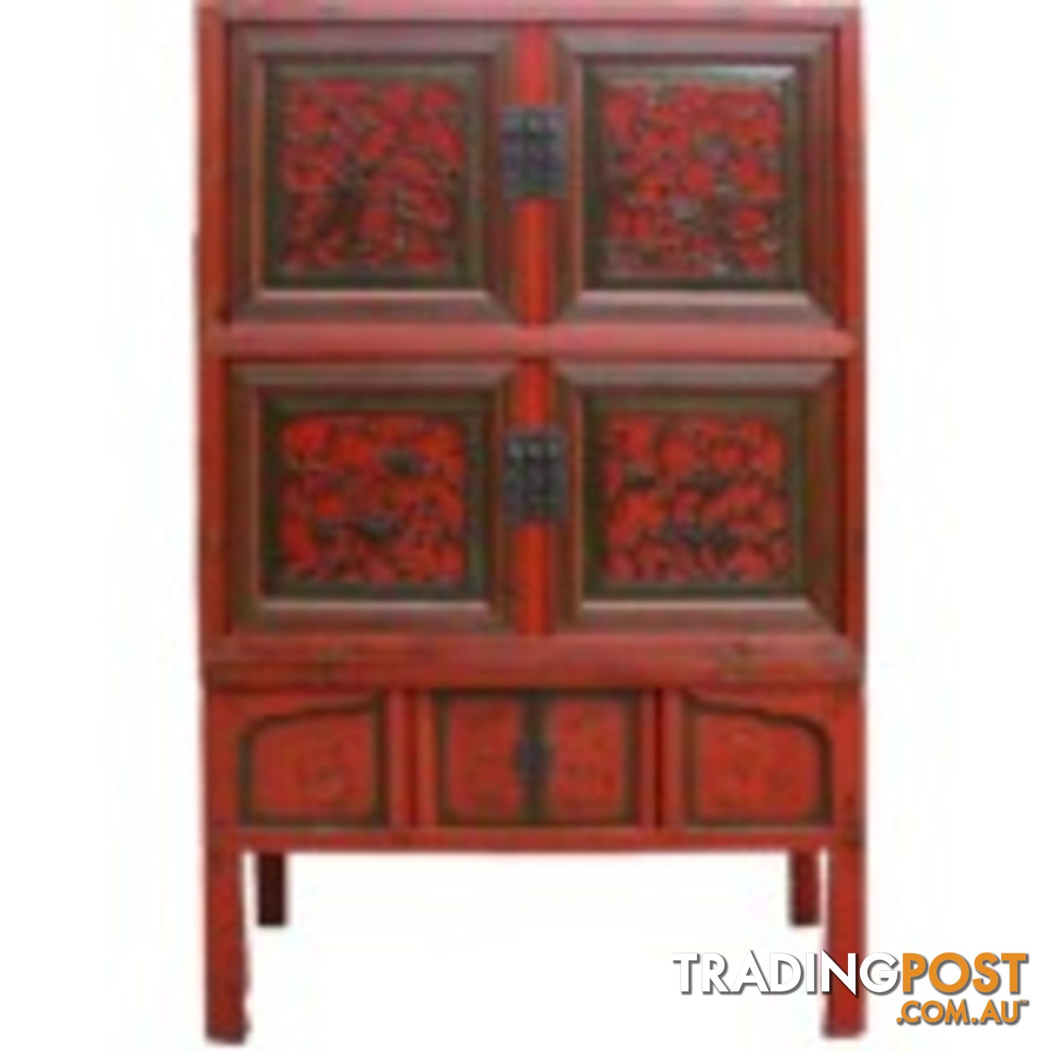 Large Original Red Chinese Wedding Cabinet