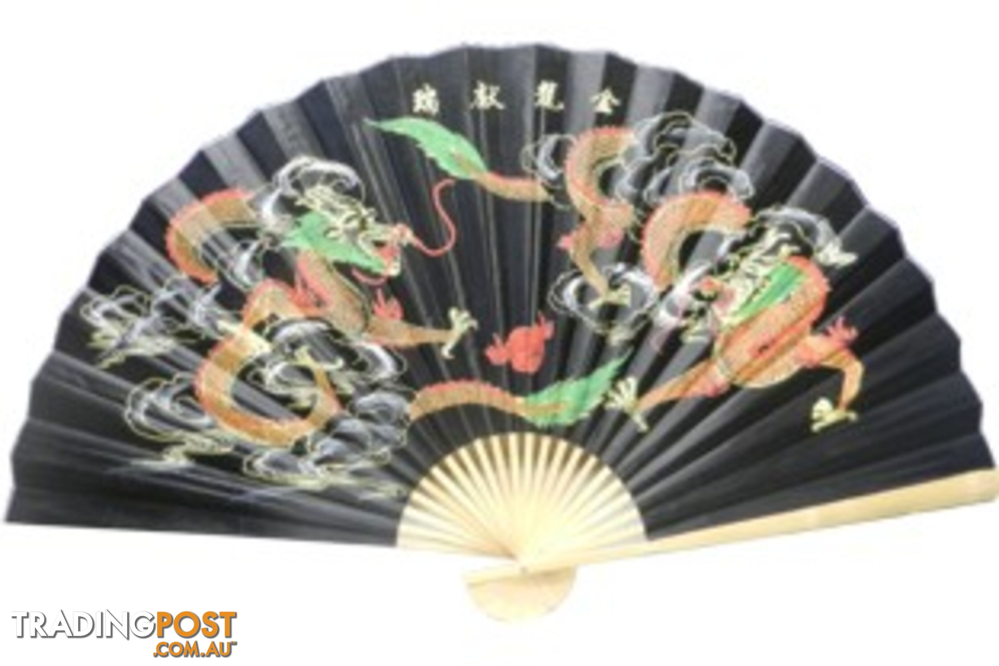 Oriental Dragon Bamboo Wall Hanging Fan