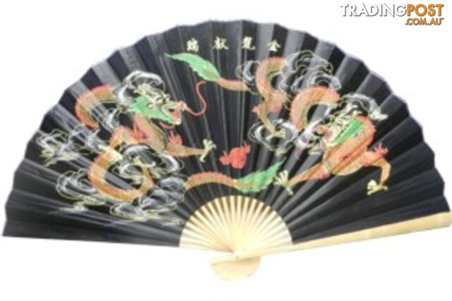 Oriental Dragon Bamboo Wall Hanging Fan