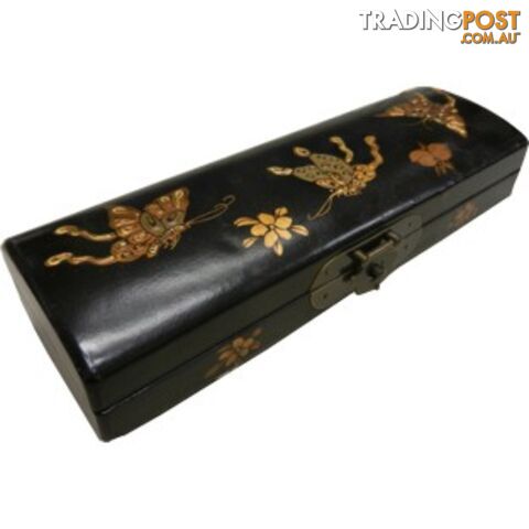 Black Oriental Embossed Butterfly Pencil Case - photo 2 of 2