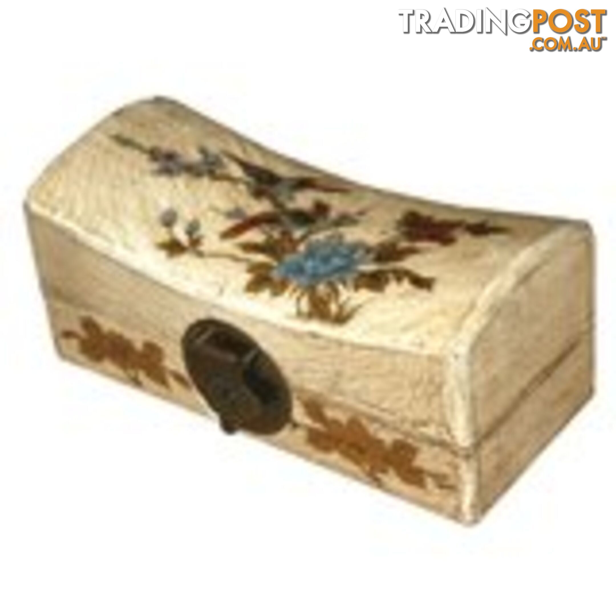 Beige Painted Flora Chinese Jewellery Box