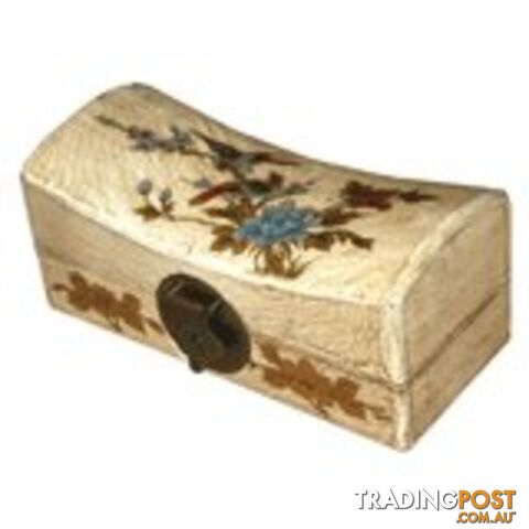 Beige Painted Flora Chinese Jewellery Box