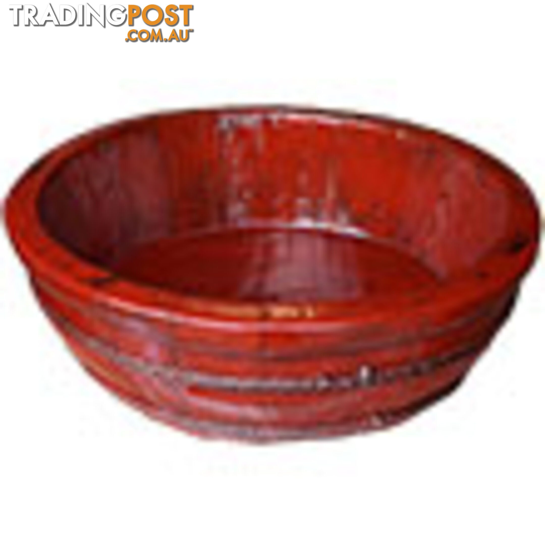 Chinese Red Lacquer Wood Water Basin