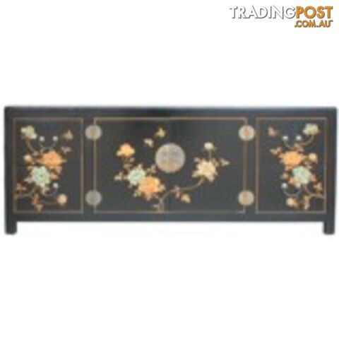 Black Painted Low Oriental TV Buffet