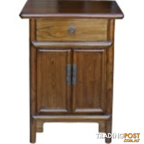 Brown Chinese Bedside Cabinet