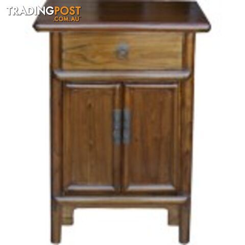 Brown Chinese Bedside Cabinet