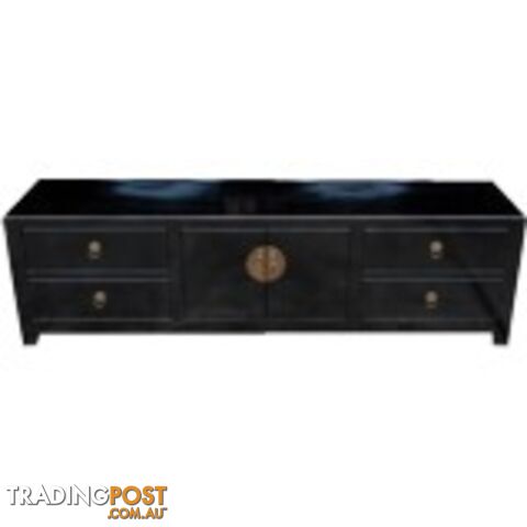 Black Low Chinese Sideboard TV Unit