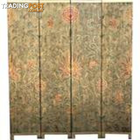 French Style Gold Room Divider - Coloured Sun Flowers