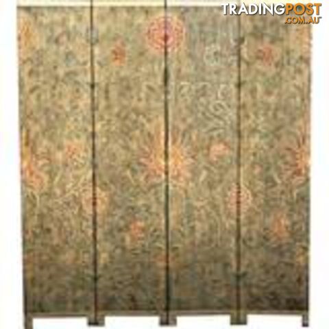 French Style Gold Room Divider - Coloured Sun Flowers