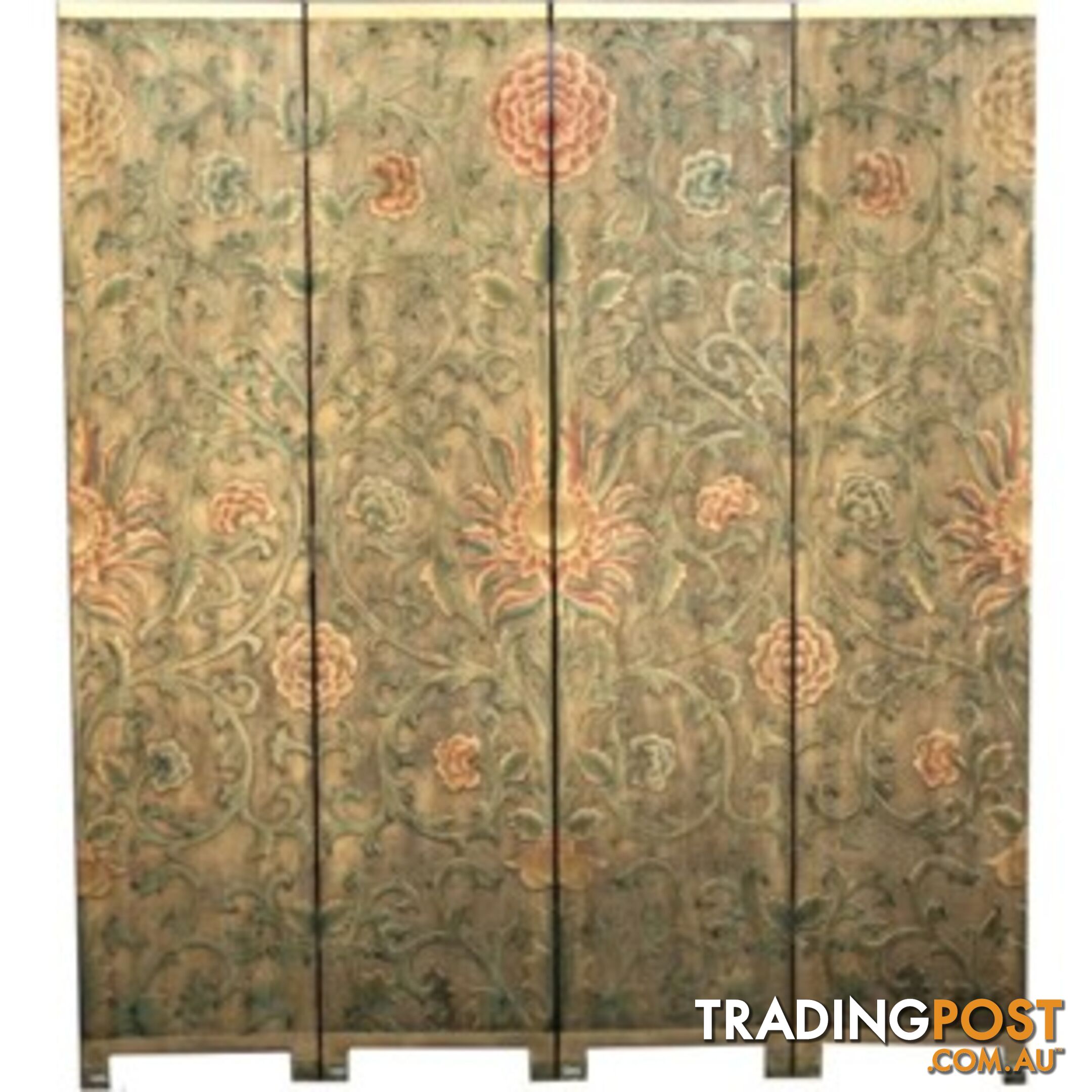 French Style Gold Room Divider - Coloured Sun Flowers