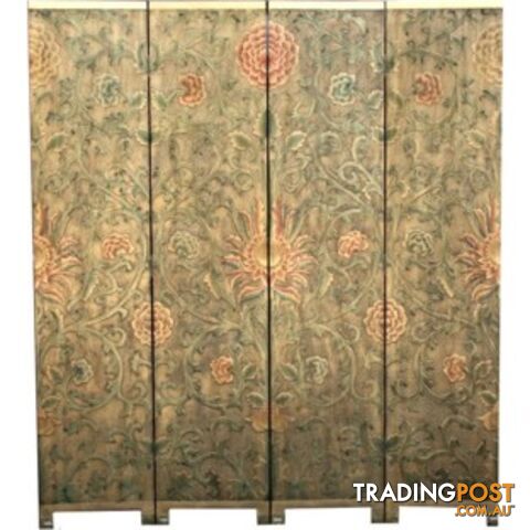 French Style Gold Room Divider - Coloured Sun Flowers