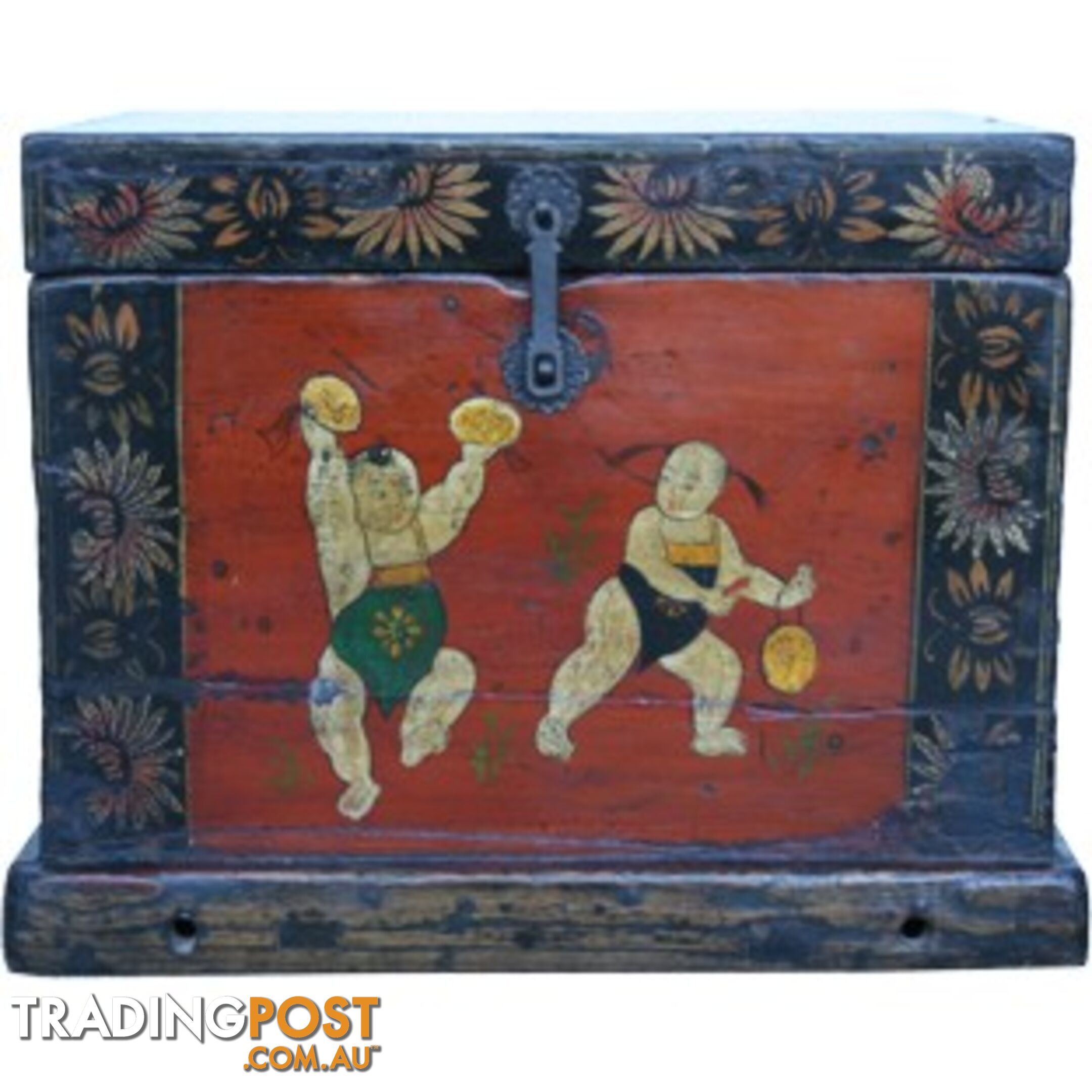 Large Chinese Antique Painted Chest