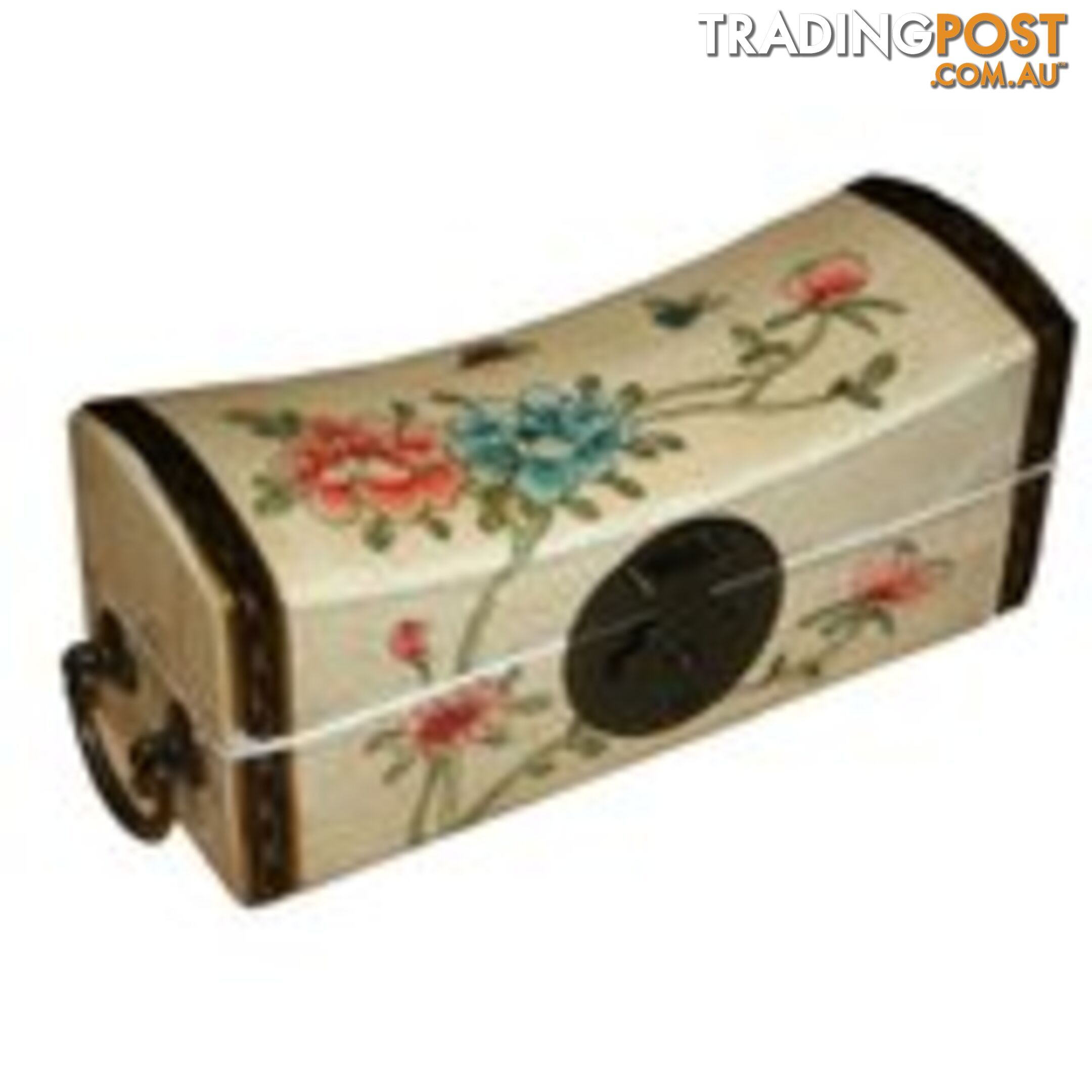 Large White Hand Painted Flower Chinese Jewellery Box