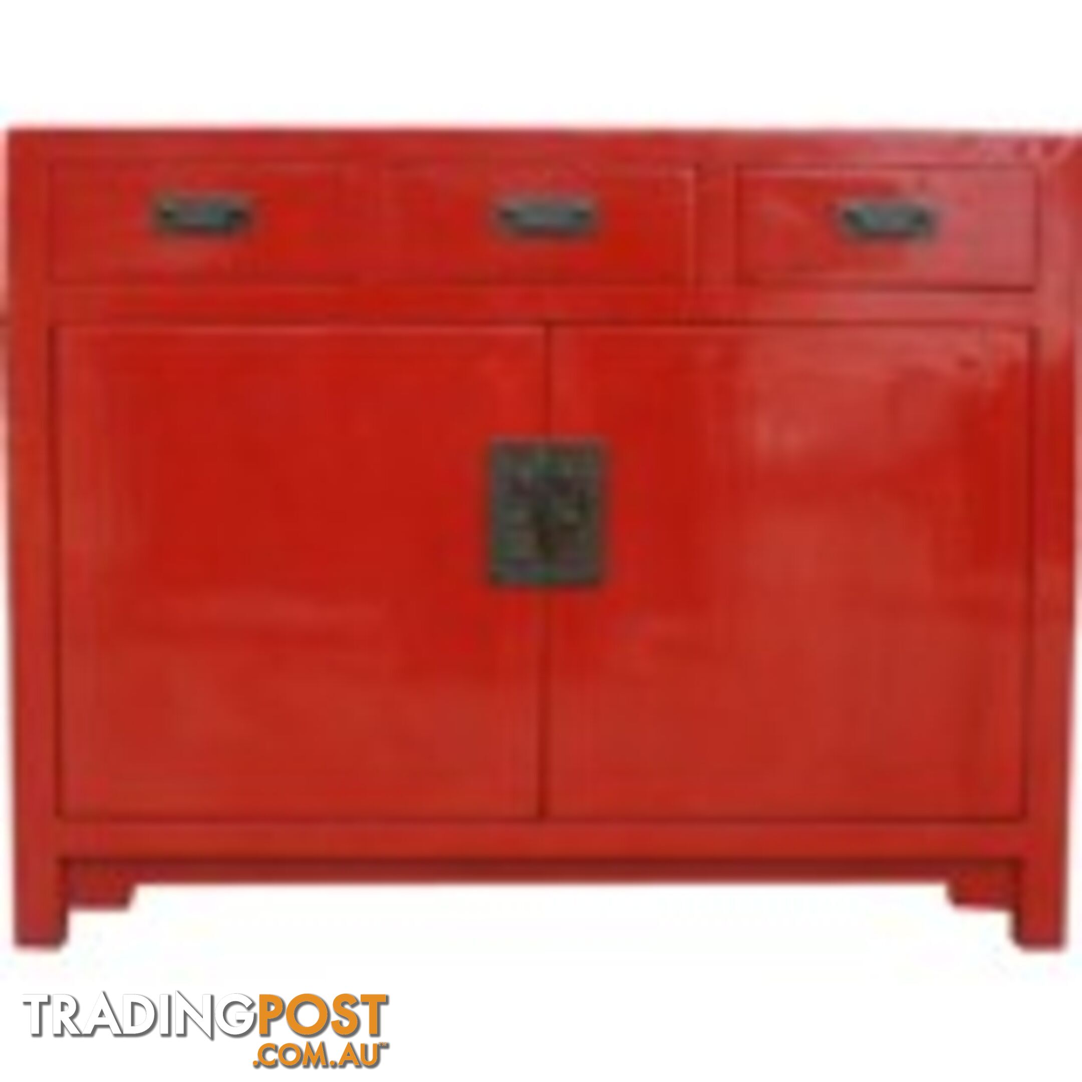 Red Chinese Sideboard Cabinet