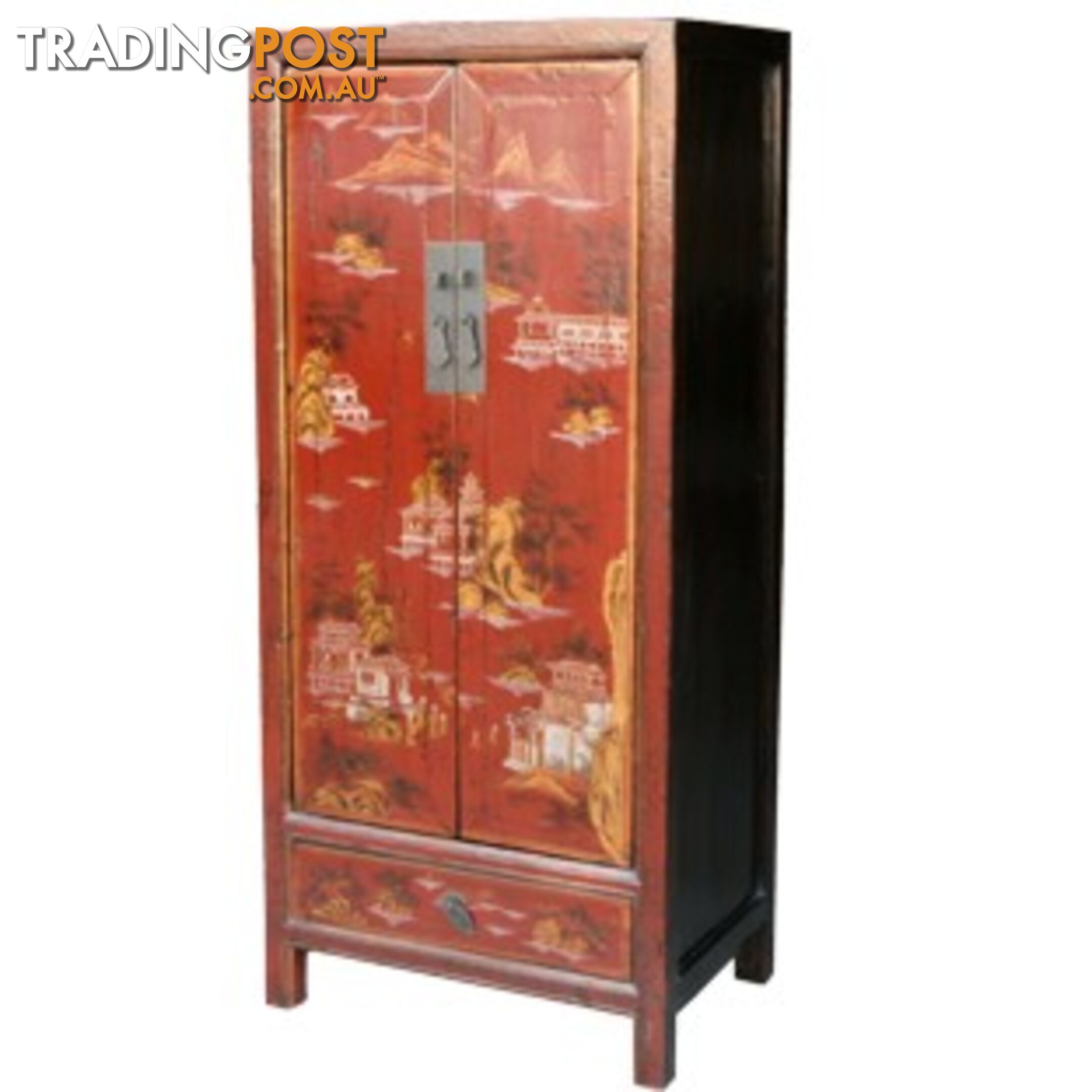 Chinese Red Medium Cabinet