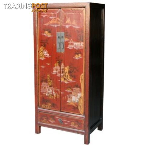 Chinese Red Medium Cabinet