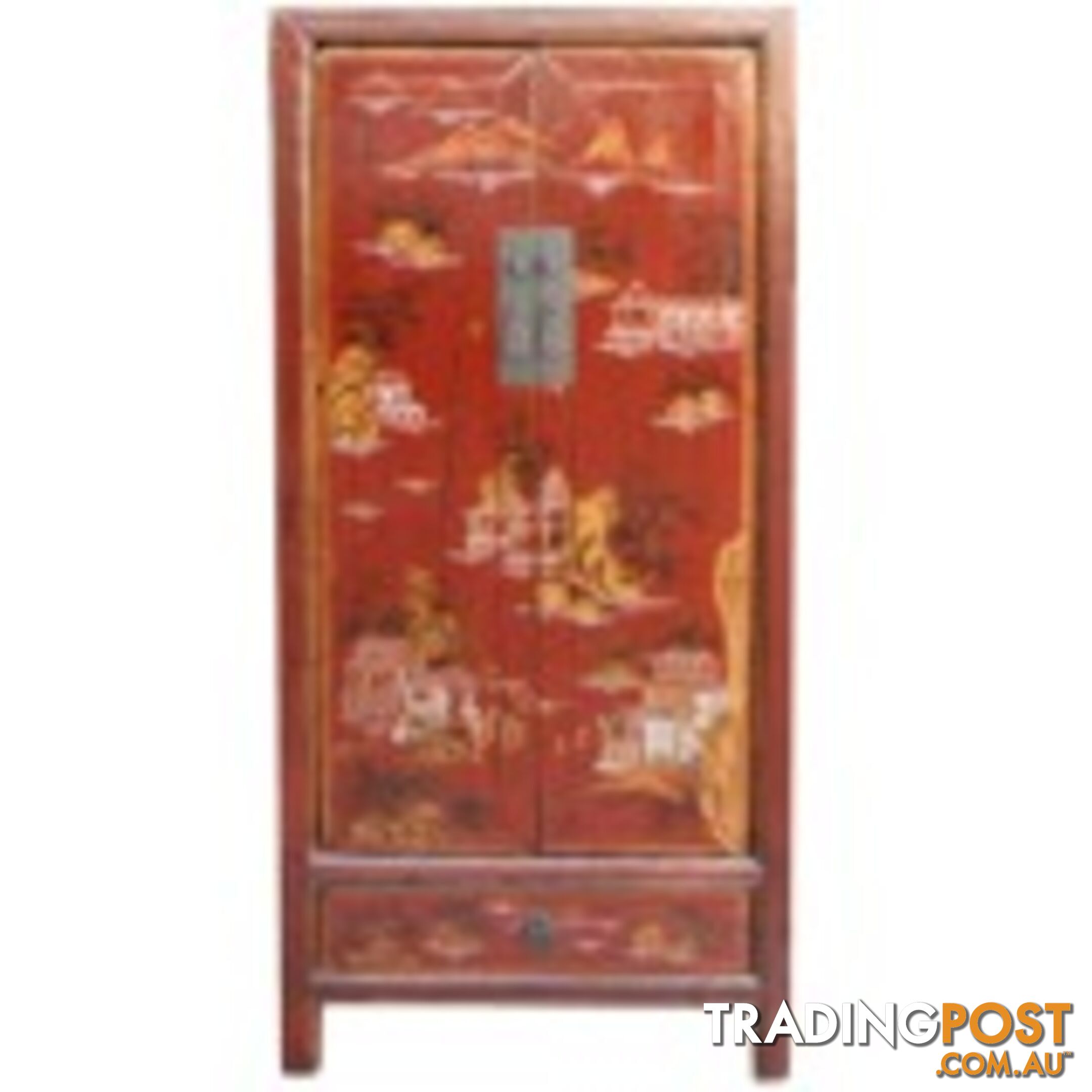 Chinese Red Medium Cabinet