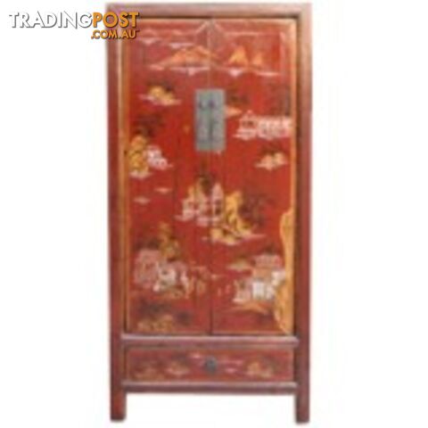 Chinese Red Medium Cabinet