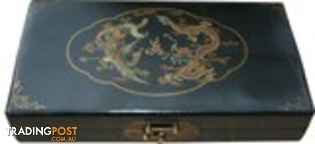 Chinese Abacus in Black Dragon & Phoenix Box