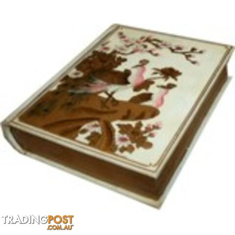 White Painted Oriental Book Shape Decoration Box