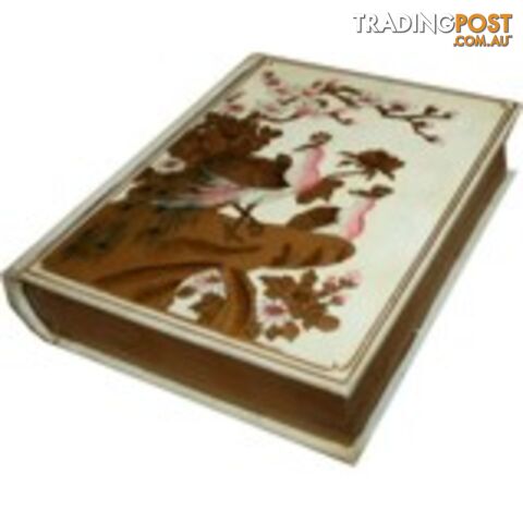 White Painted Oriental Book Shape Decoration Box